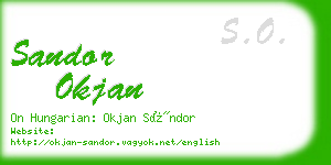 sandor okjan business card